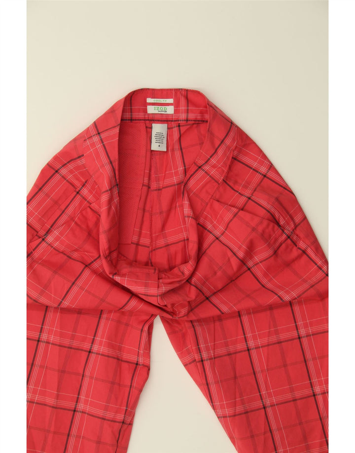 IZOD Womens Chino Shorts US 4 Small W28  Red Check Polyester Vintage Izod and Second-Hand Izod from Messina Hembry 