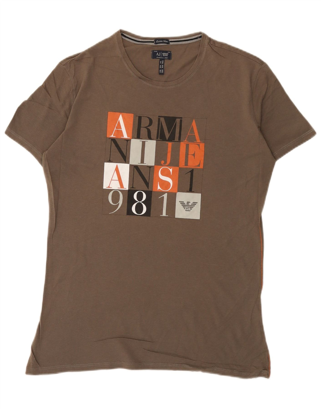 Armani Jeans Мужская футболка с рисунком Extra Slim Top 2XL Серая