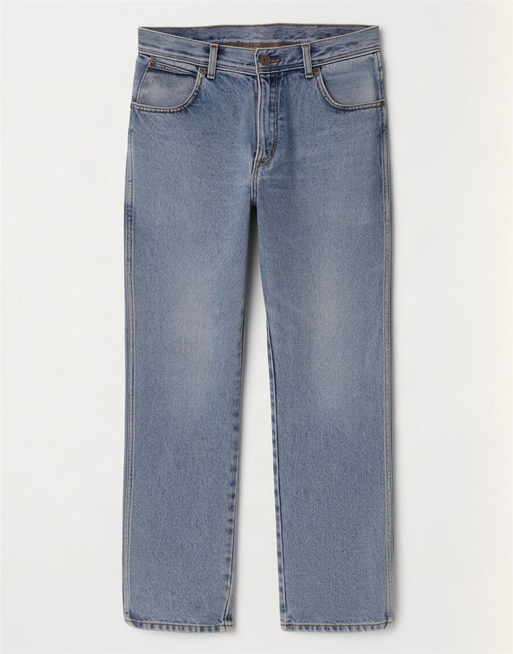 Мужские прямые джинсы Wrangler стандартного кроя W32 L30, синие, хлопок