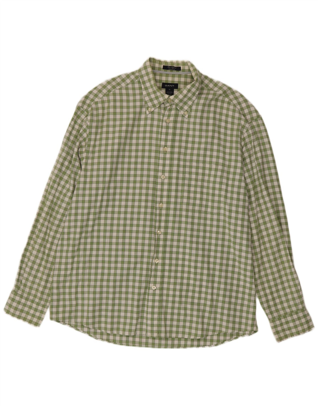 Мужская рубашка стандартного кроя Gant XL, зеленая хлопковая клетка в мелкую клетку