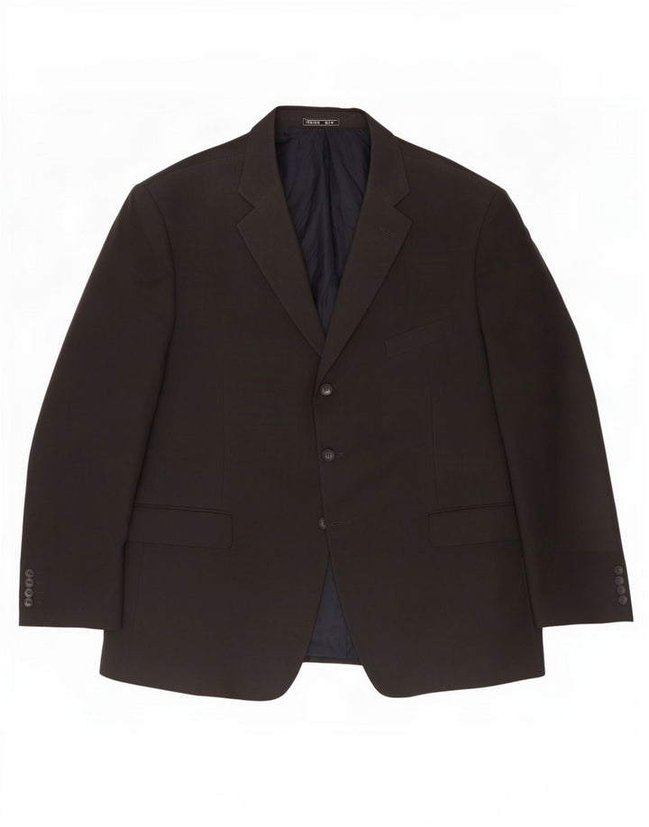 Мужской пиджак с 3 пуговицами Marks & Spencer UK 46 XL, темно-синий полиэстер