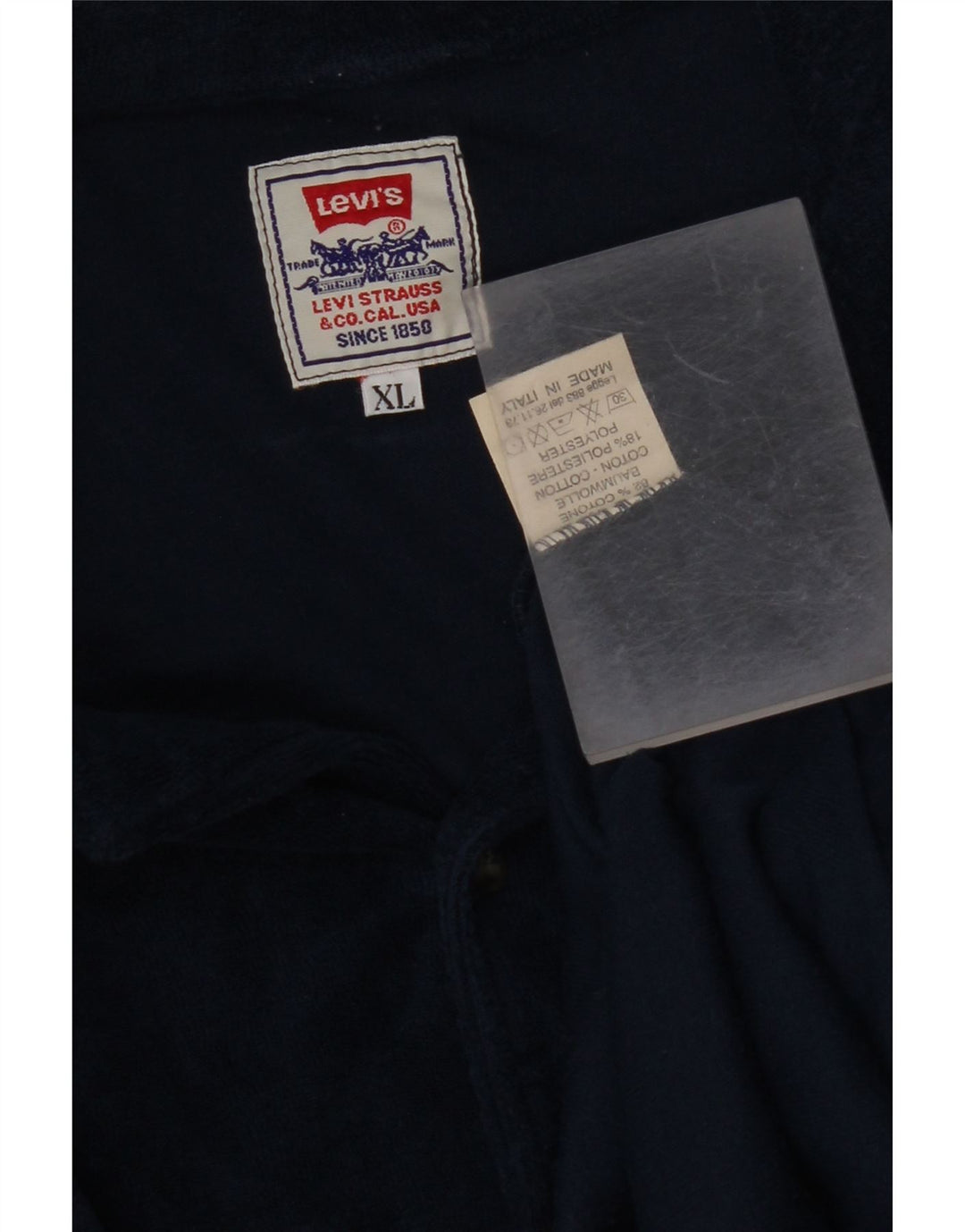 Мужская рубашка с коротким рукавом LEVI'S XL, темно-синяя, хлопок