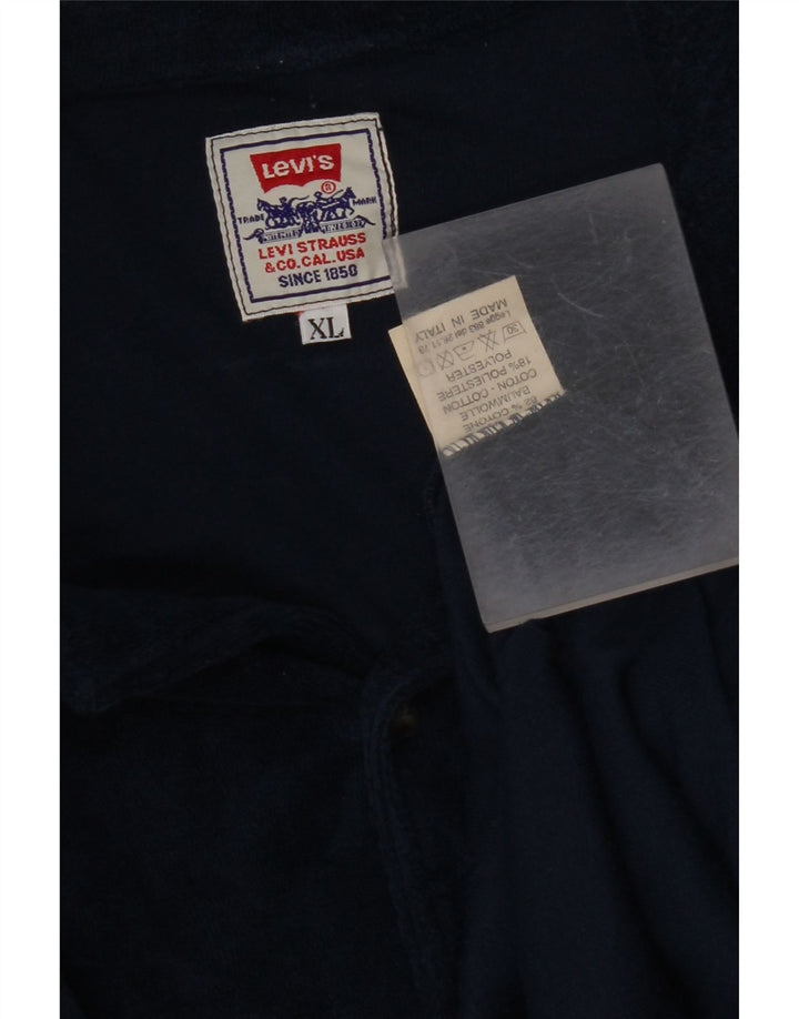 Мужская рубашка с коротким рукавом LEVI'S XL, темно-синяя, хлопок