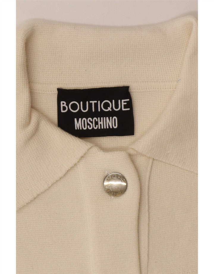 Женский кардиган Moschino UK 8, маленький, из шерсти белого цвета