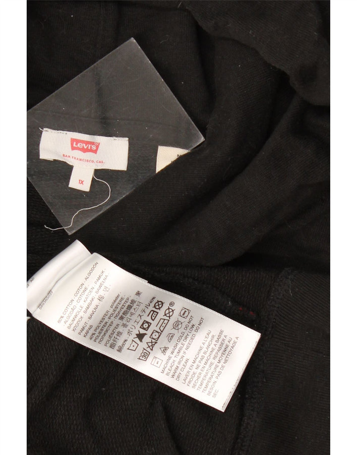 Женский джемпер с капюшоном оверсайз с рисунком LEVI'S UK 18 XL, черный хлопок