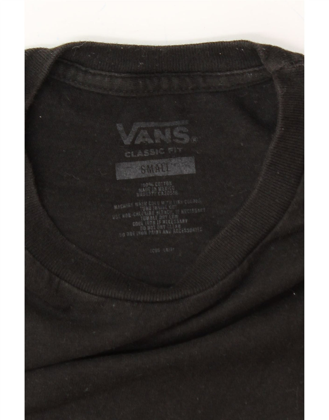 VANS Mens Classic Fit T-Shirt Top Small Black Cotton Vintage Vans and Second-Hand Vans from Messina Hembry 