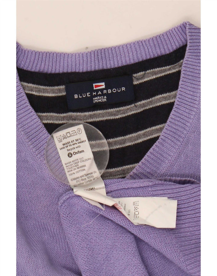 Мужской джемпер с v-образным вырезом Marks & Spencer Blue Harbour, средний фиолетовый