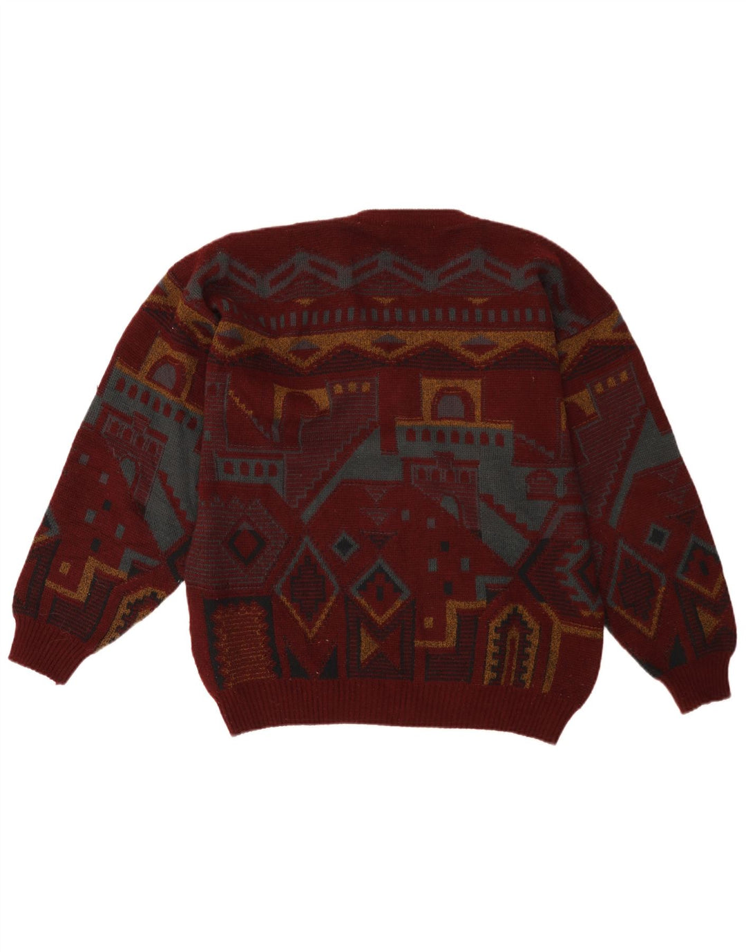 UMBERTO ROSETTI Мужской джемпер с v-образным вырезом IT 48/50 Средний Темно-бордовый