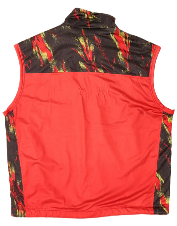 Мужской спортивный костюм без рукавов BRIKO, верхняя куртка XL, красный полиэстер с цветными блоками