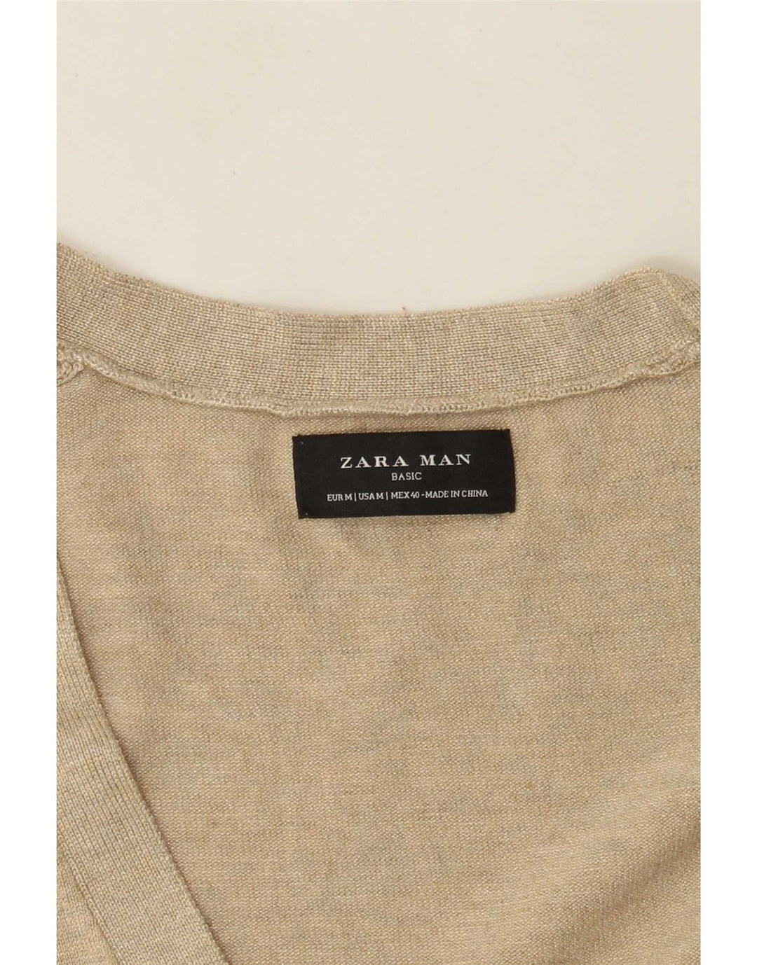 Мужской кардиган Zara, средний бежевый в крапинку