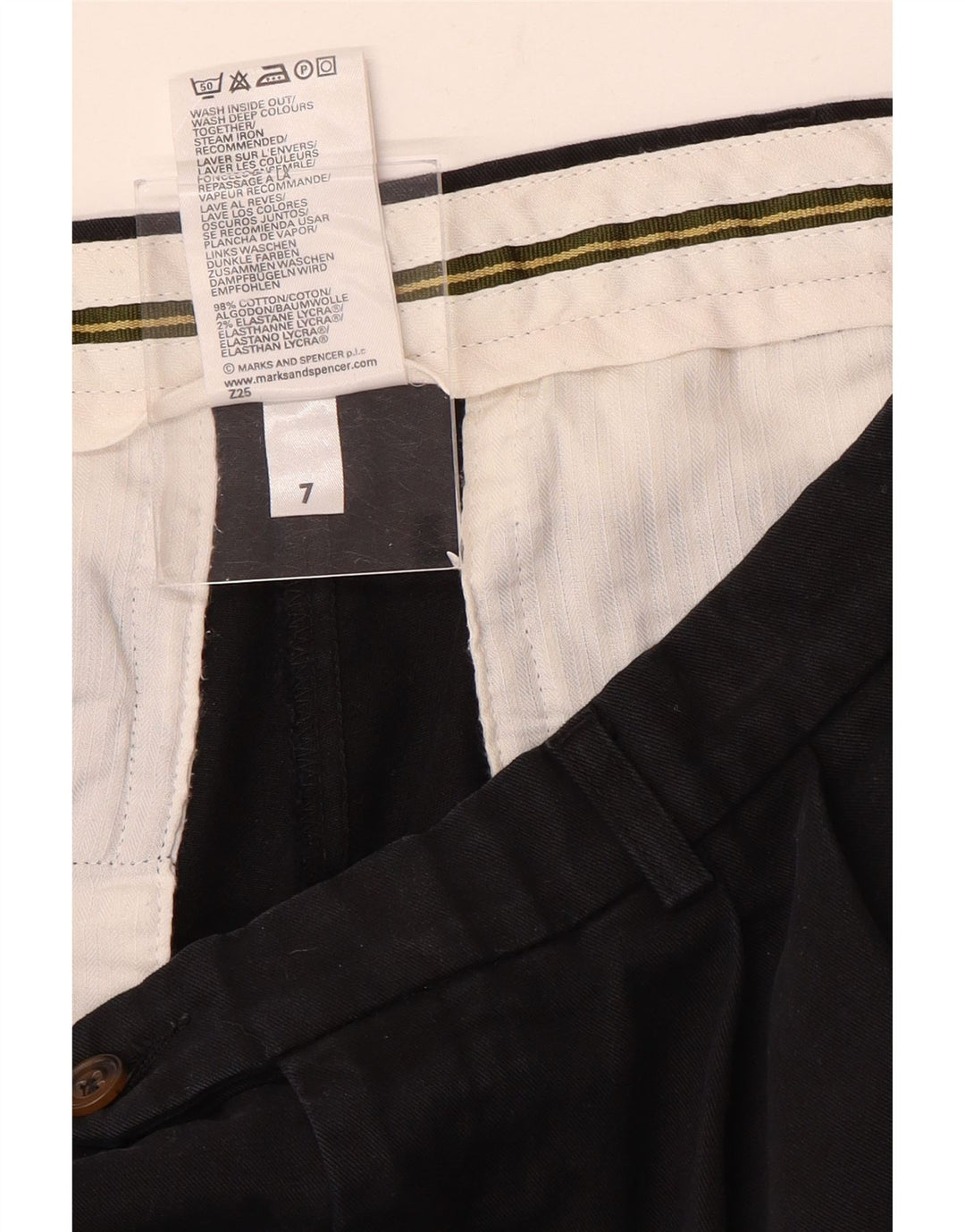Мужские костюмные брюки Marks & Spencer W34 L31, черные, хлопковые