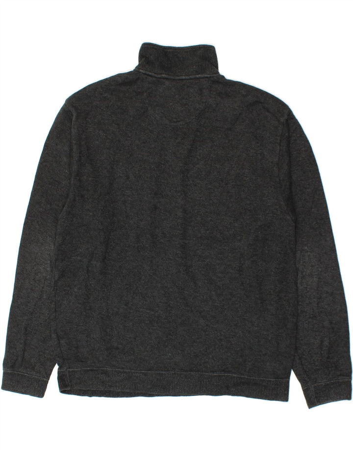 IZOD Mens Zip Neck Sweatshirt Jumper Large Black Cotton Vintage Izod and Second-Hand Izod from Messina Hembry 