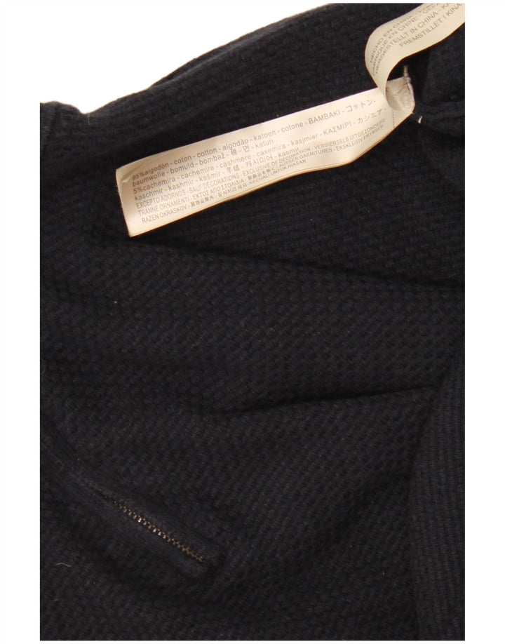 MASSIMO DUTTI Мужской свитер с воротником на молнии 2XL Темно-синий хлопок