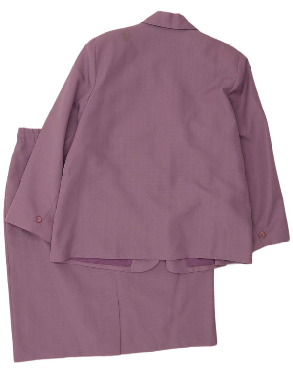 Винтажный женский комплект из 2 пуговиц с юбкой, Великобритания, 22, 3XL, W42, фиолетовый, полиэстер