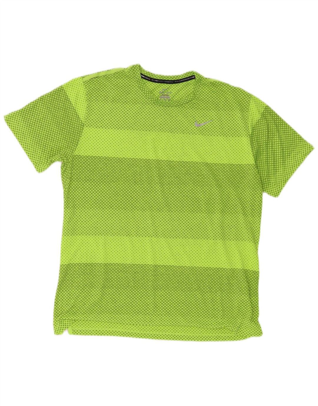Мужская футболка Nike Dri Fit Top XL, зеленый полиэстер с геометрическим рисунком