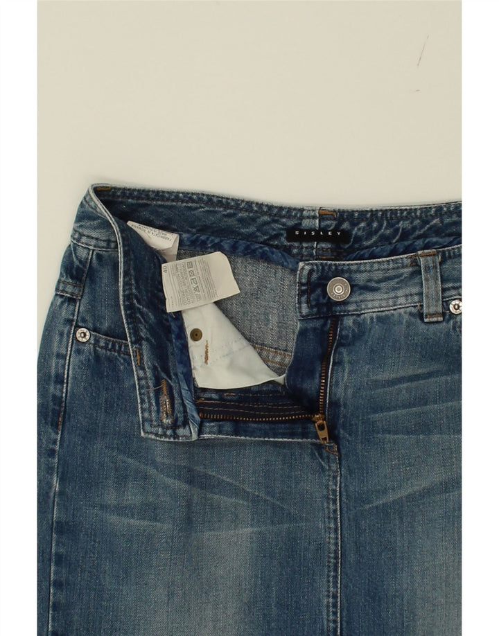 SISLEY Womens Denim Skirt IT 40 Small W28  Blue Cotton Vintage Sisley and Second-Hand Sisley from Messina Hembry 