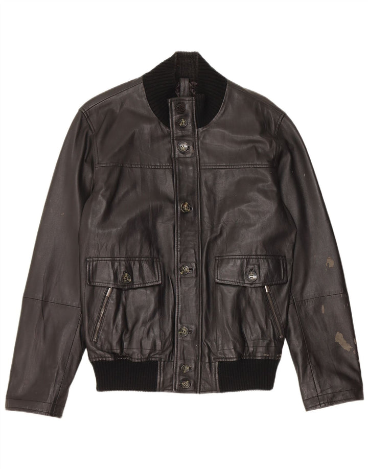 Мужская кожаная куртка-бомбер Conbipel IT 48 Medium Black Leather