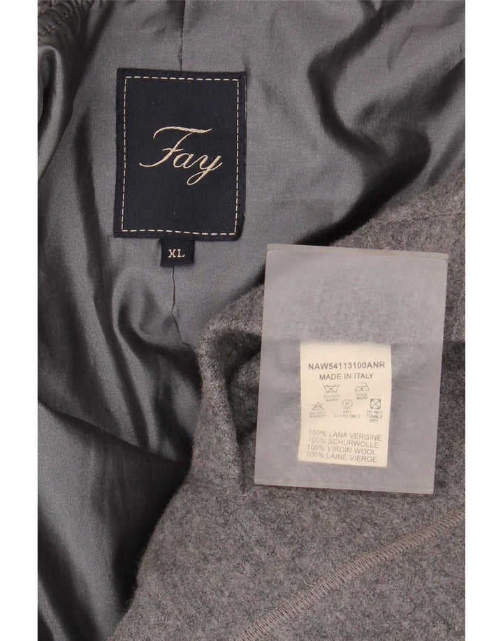 Женское пальто Fay UK 18 XL серое из натуральной шерсти