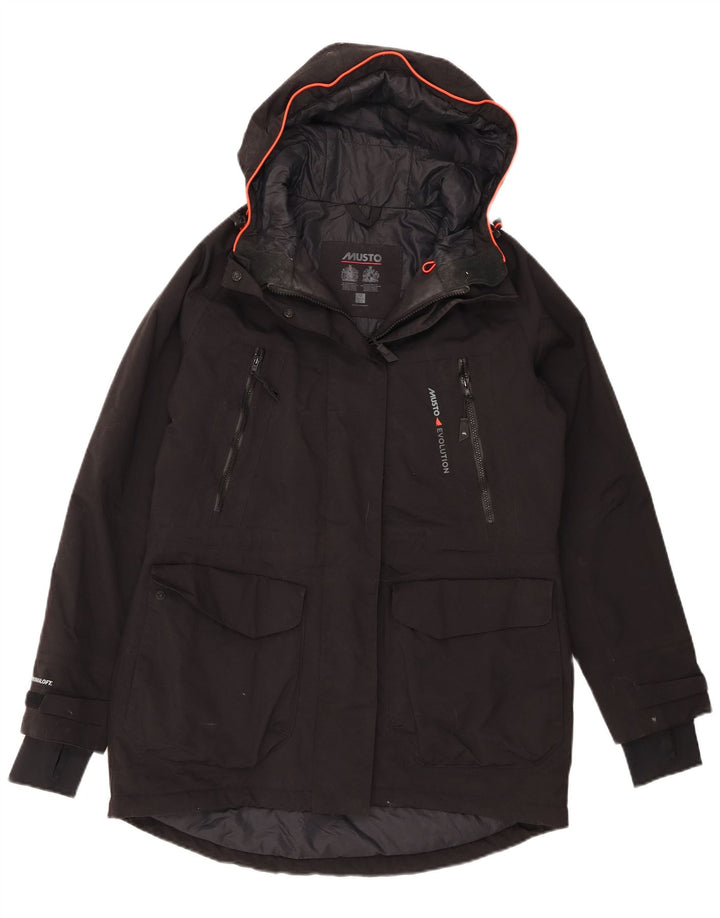 Женская парка Musto с капюшоном UK 12, средний черный полиамид