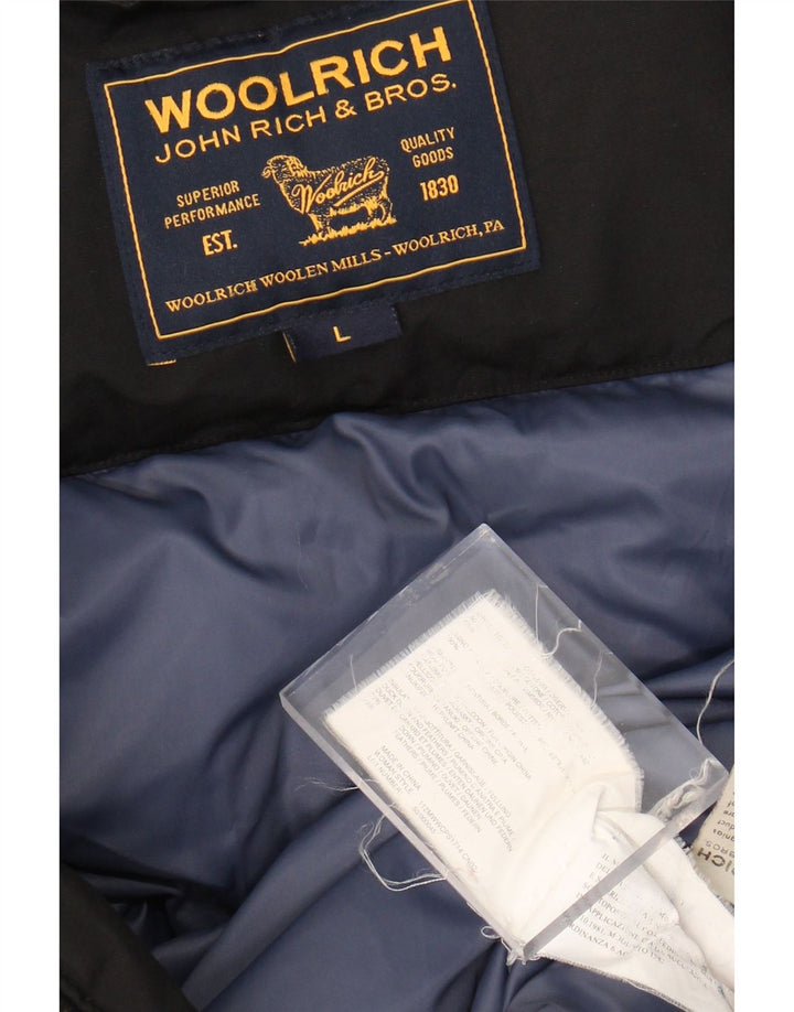 Женское стеганое пальто Woolrich UK 14, большой черный хлопок