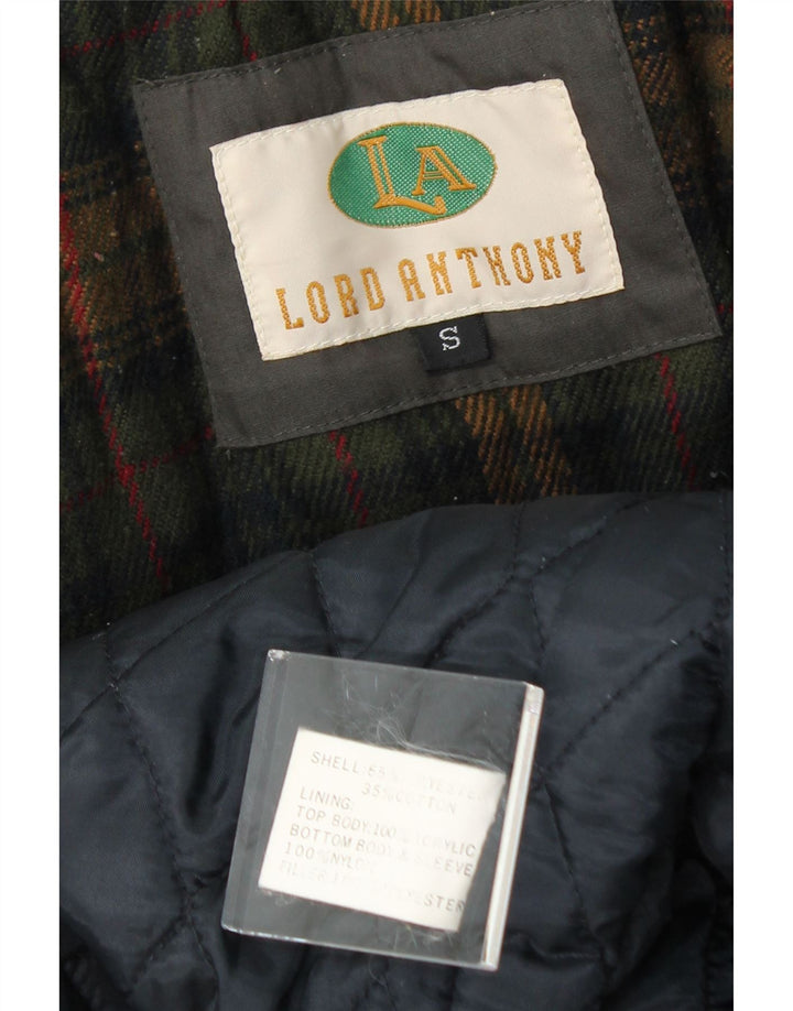 LORD ANTHONY Mens Hooded Padded Bomber Jacket UK 36 Small Grey Polyester Vintage Lord Anthony and Second-Hand Lord Anthony from Messina Hembry 