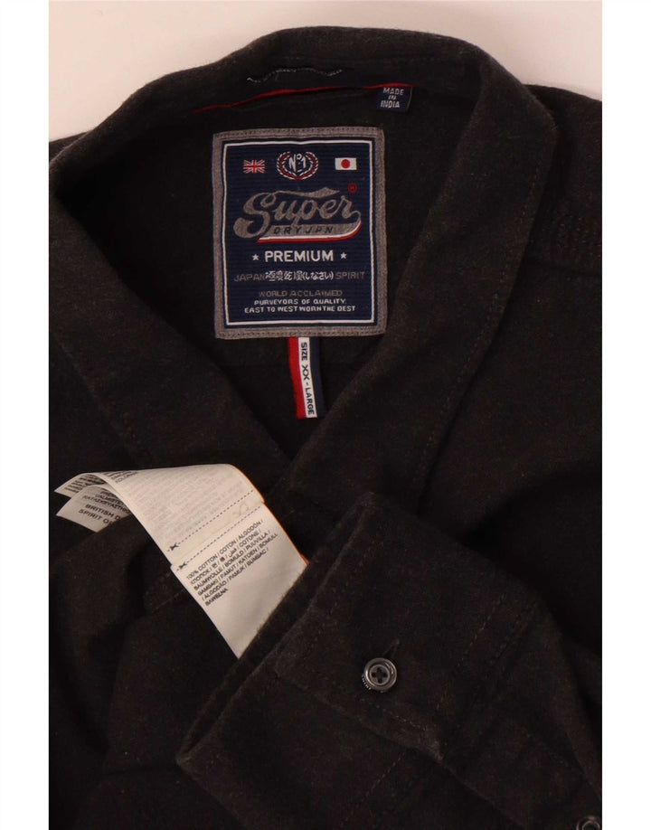 Мужская рубашка Superdry 2XL, серая, хлопок