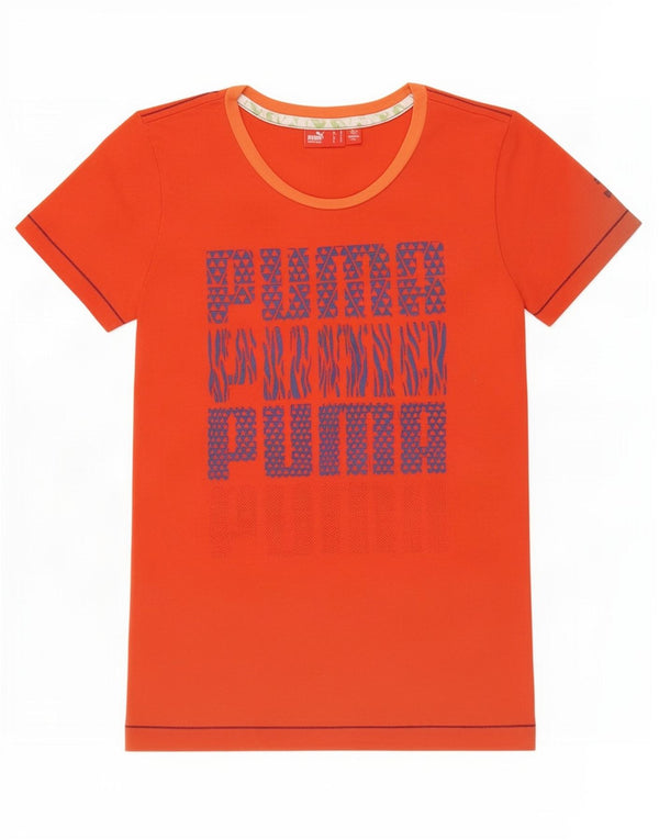 Женская футболка с рисунком Puma Top UK 10, маленькая оранжевая