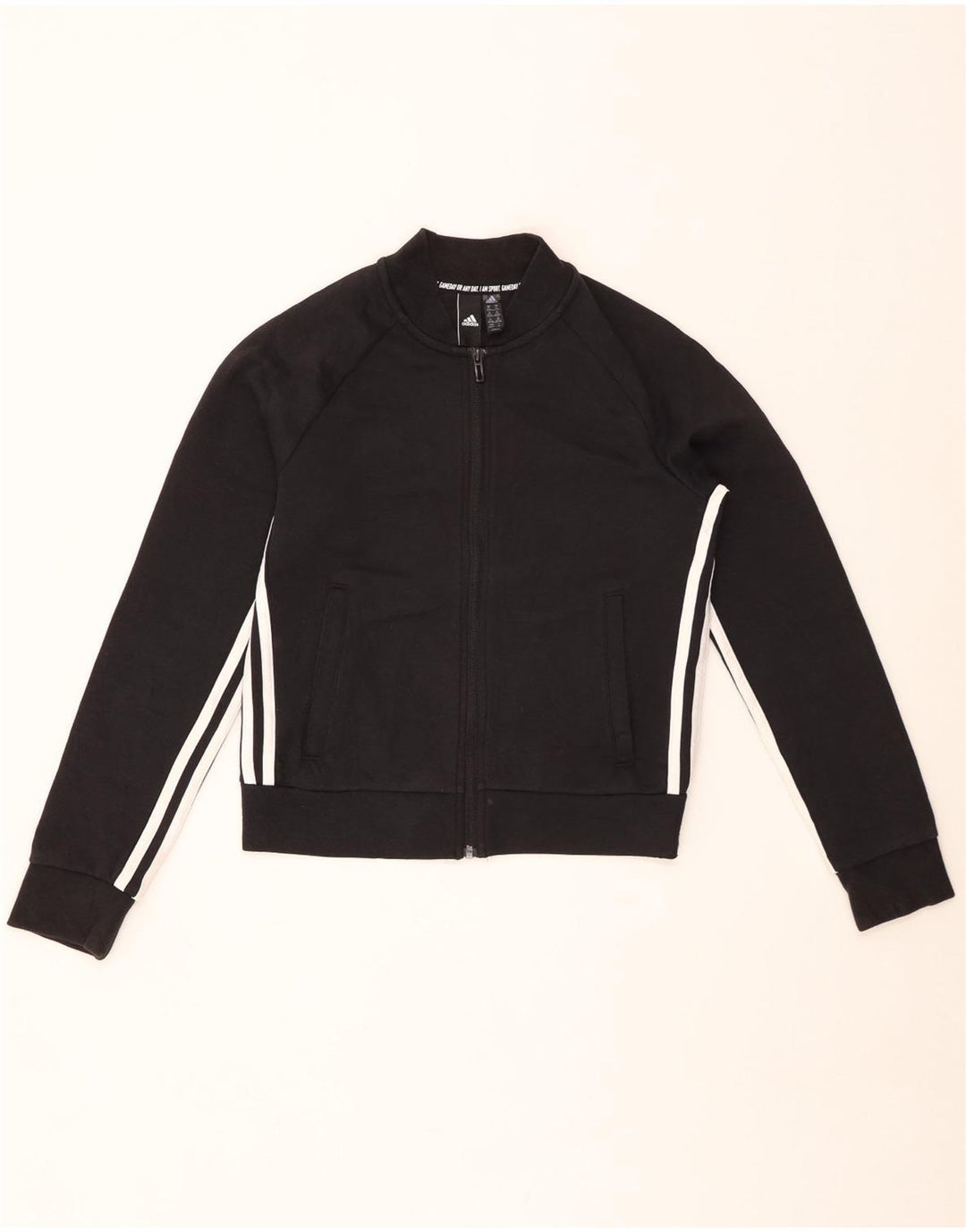 Женский укороченный спортивный костюм ADIDAS, верхняя куртка UK 4/6 XS, черный