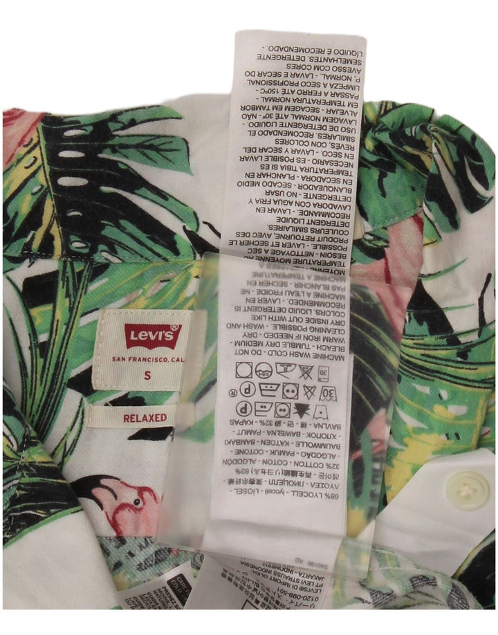 Мужская рубашка с коротким рукавом Levi's, маленькая, разноцветная, гавайская с цветочным принтом