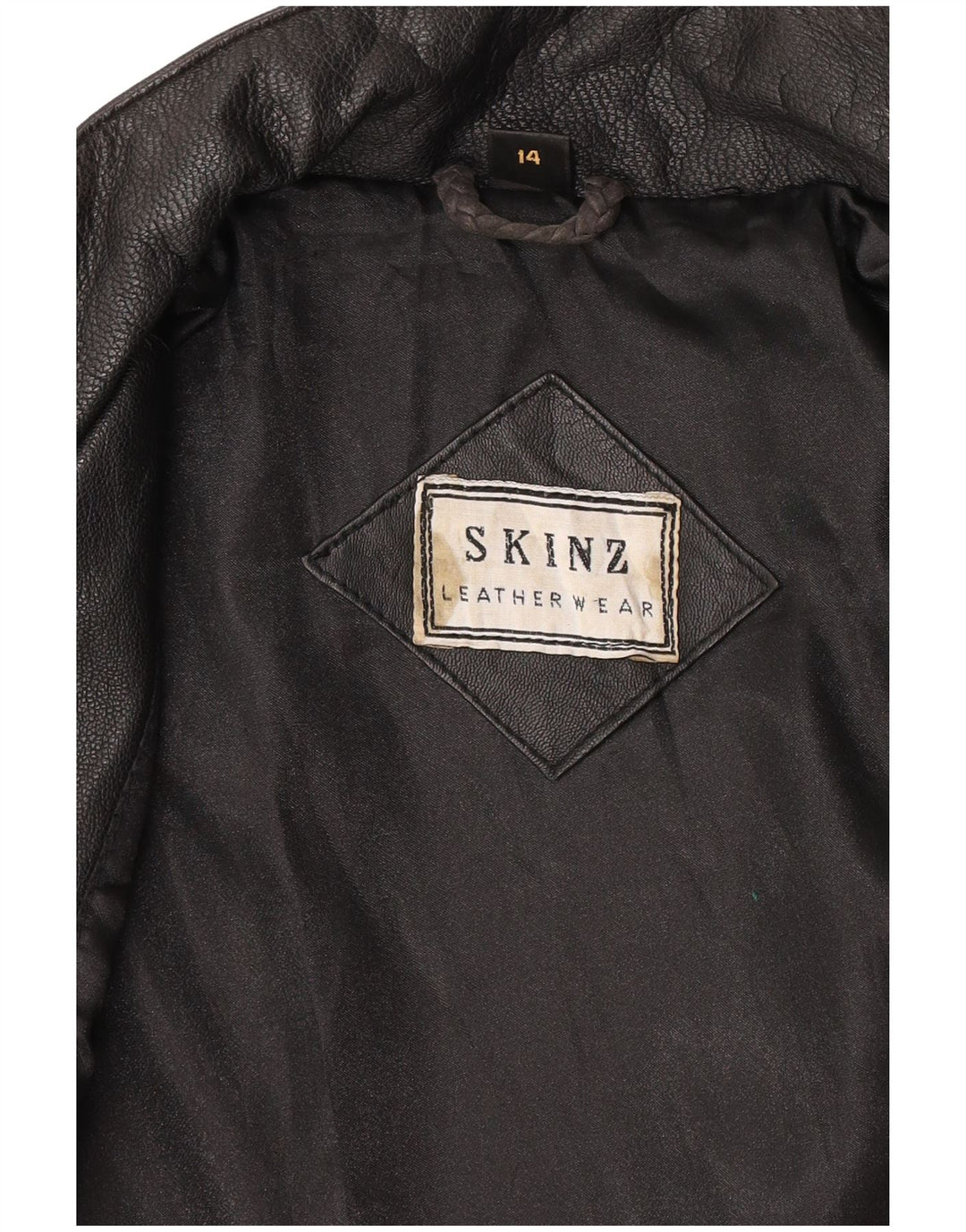 Женская кожаная куртка Skinz UK 14, большая черная кожаная