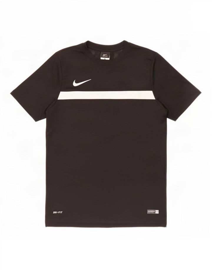 Мужская футболка Nike Dri Fit, средний черный полиэстер с цветными блоками