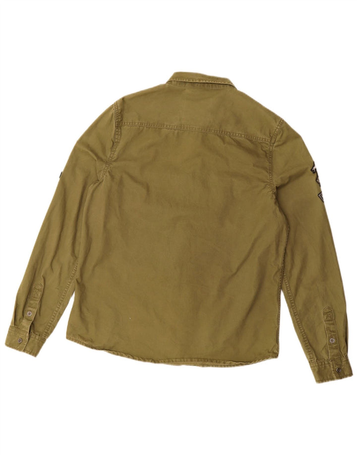 Женская рубашка с рисунком Superdry UK 14, средний цвет хаки, хлопок