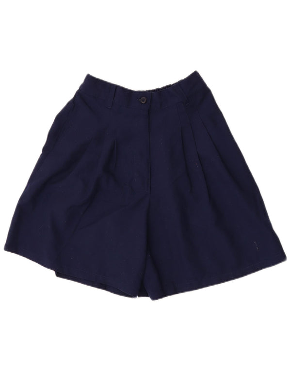 Винтажные повседневные шорты с завышенной талией и завязками для девочек 15–16 лет W22, темно-синие