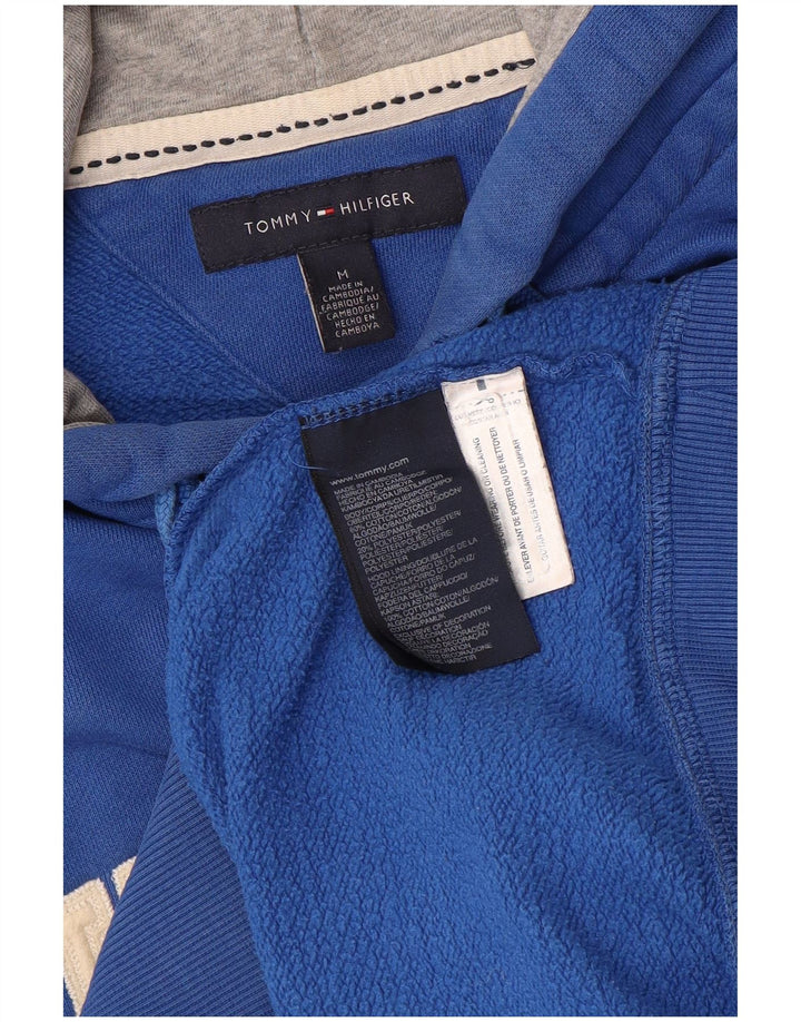 Мужской свитер с капюшоном и молнией с графическим рисунком Tommy Hilfiger, средний синий с цветными блоками
