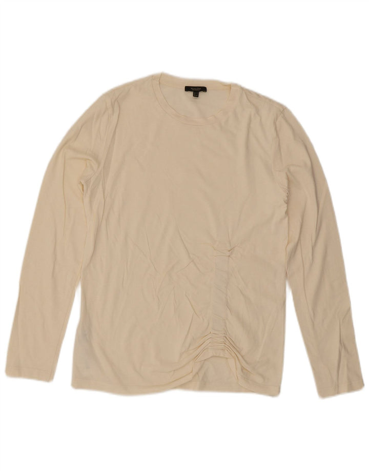 Женский топ Massimo Dutti с длинным рукавом UK 6 XS, белый хлопок