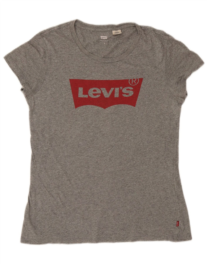 Женская футболка с рисунком Levi's Top UK 14, средний серый в крапинку