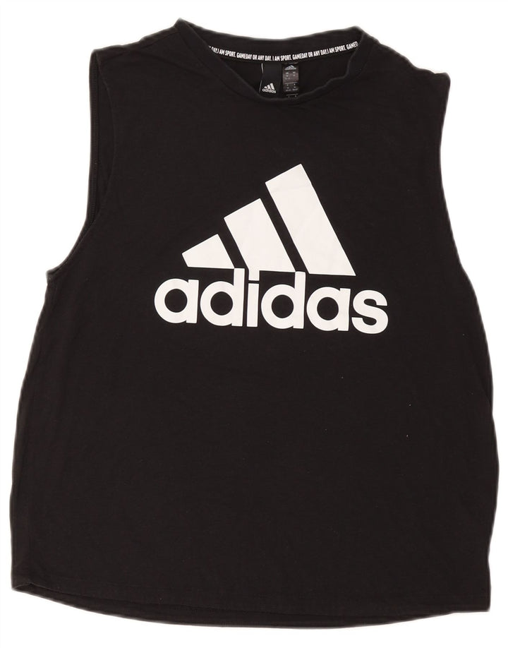 Женский жилет с рисунком ADIDAS UK 12/14, средний черный полиэстер