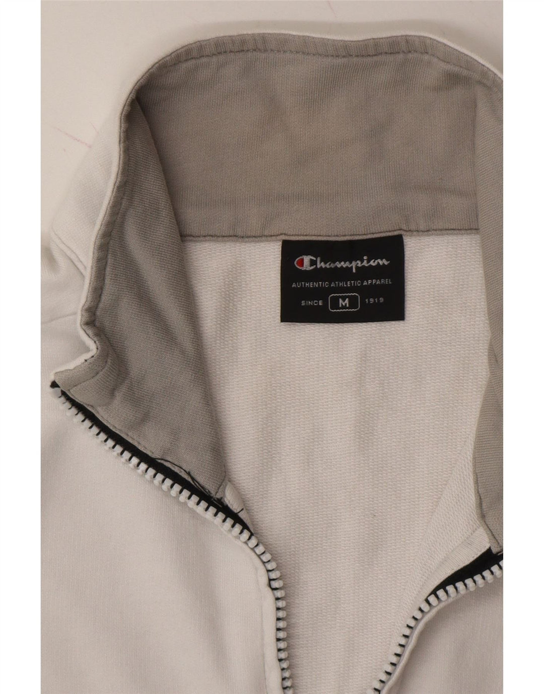CHAMPION Womens Tracksuit Top Jacket UK 14 Medium White Colourblock Cotton Vintage Champion and Second-Hand Champion from Messina Hembry 
