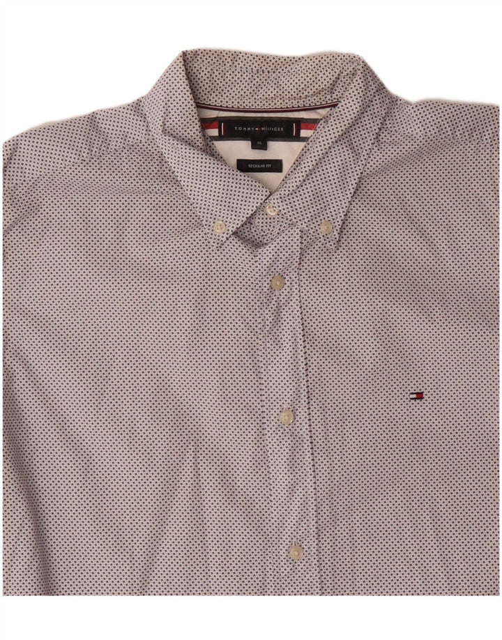 TOMMY HILFIGER Мужская рубашка стандартного кроя XL, хлопок в белые пятна