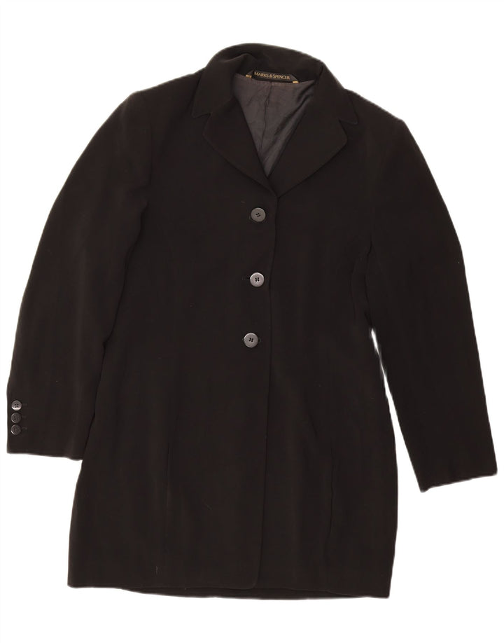 Женский удлиненный пиджак Marks & Spencer Petite UK 12, средний черный