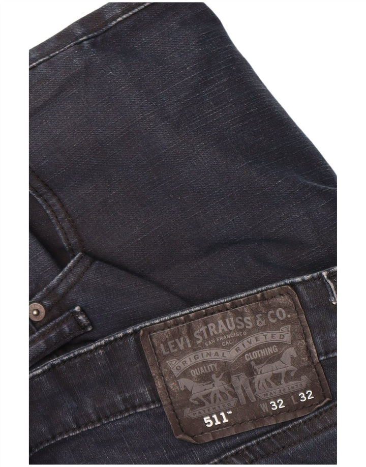 Мужские джинсы Levi's 511 Slim W32 L32 Темно-синие, хлопок