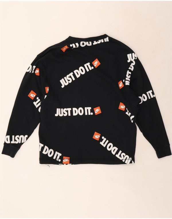 Мужской свитшот с графическим рисунком NIKE, маленький темно-синий, хлопковый