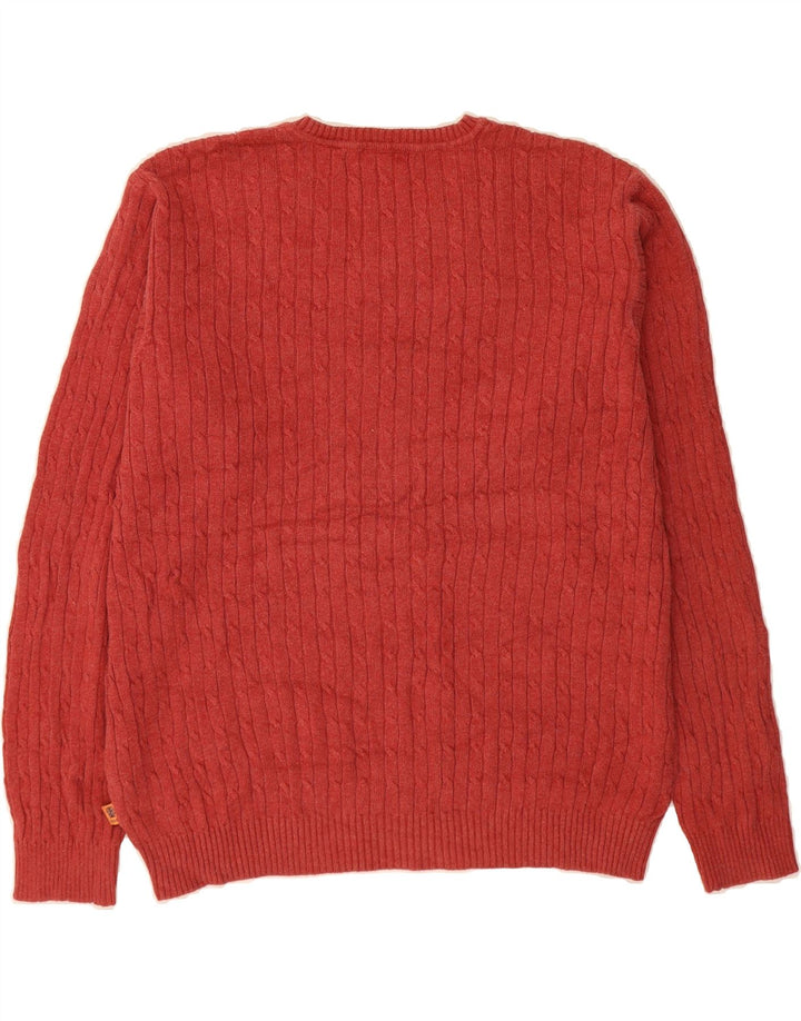 IZOD Mens Loose Fit V-Neck Jumper Sweater Medium Red Cotton Vintage Izod and Second-Hand Izod from Messina Hembry 