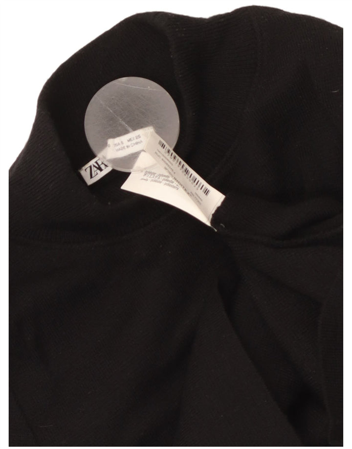 Женский укороченный джемпер с высоким воротником ZARA, UK 8, маленький черный