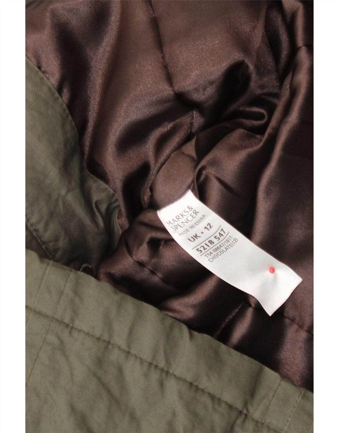 Женская парка с капюшоном Marks & Spencer UK 12, хлопок среднего цвета хаки