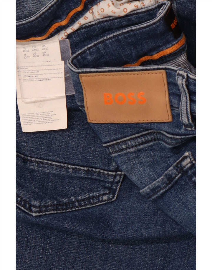 Мужские прямые джинсы HUGO BOSS W40 L29 синие, хлопок