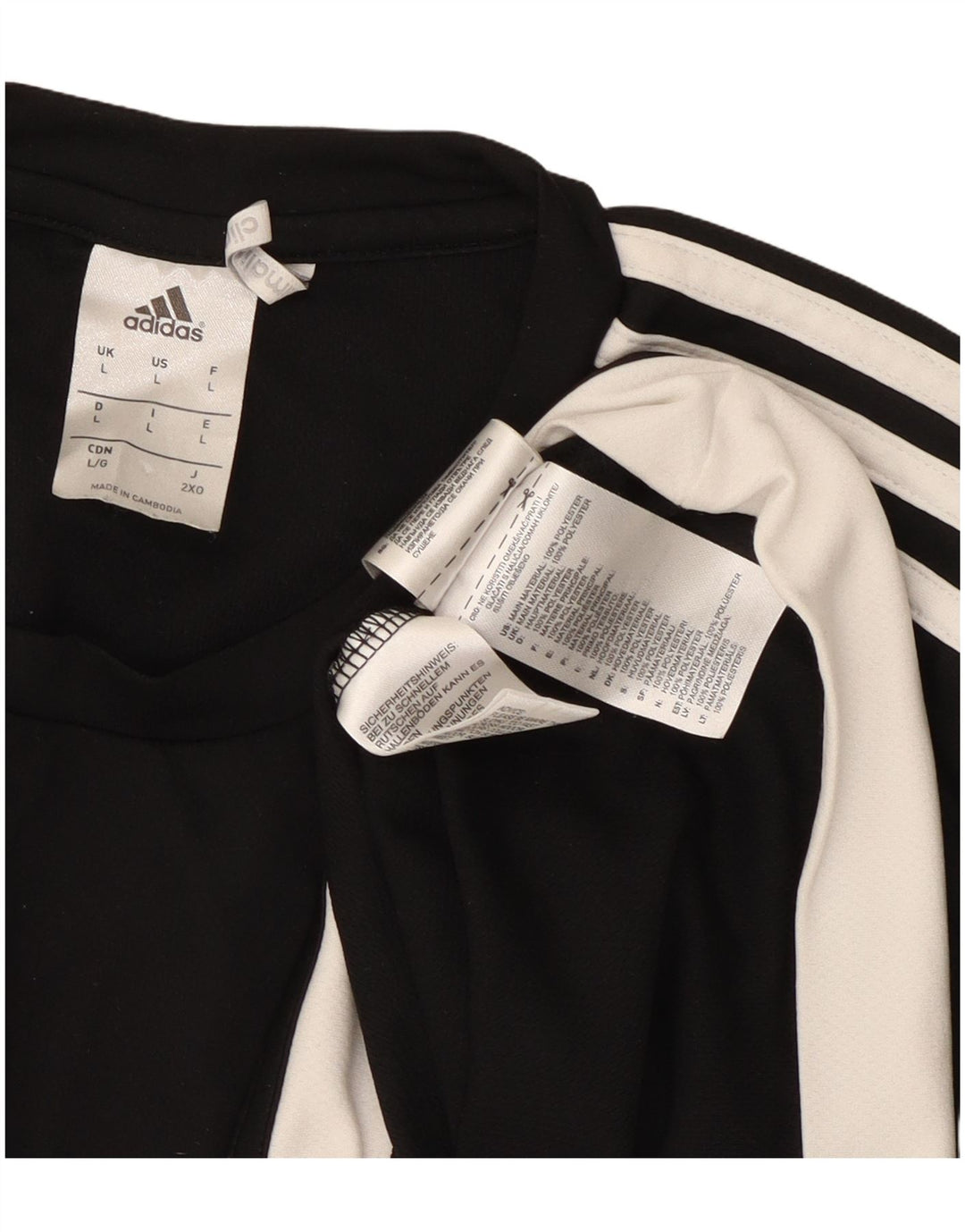 Мужской топ Adidas Climalite с длинным рукавом, большой черный полиэстер