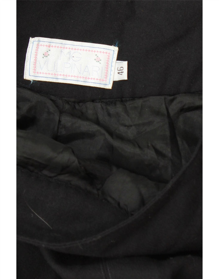 VINTAGE Womens Abstract Pattern Flared Skirt IT 46 Large W28  Black Vintage Vintage and Second-Hand Vintage from Messina Hembry 