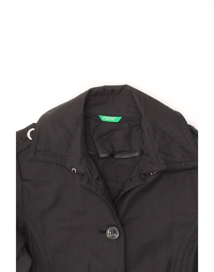 BENETTON Womens Military Jacket UK 12 Medium Black Vintage Benetton and Second-Hand Benetton from Messina Hembry 