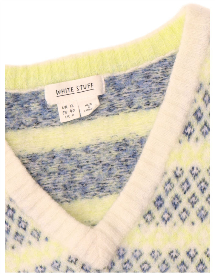 Женский джемпер с v-образным вырезом White Stuff UK 12, средний разноцветный